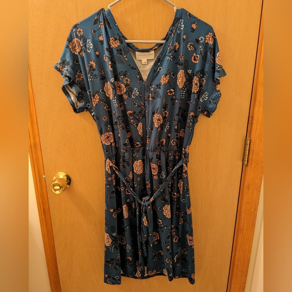 Blue floral Dress Short Sleeve